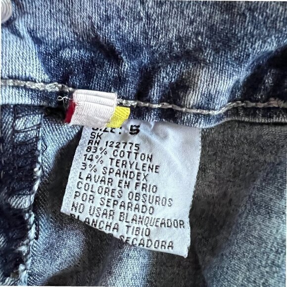 SILVER DIVA Distressed Stretch Denim Jeans Bling Rhinestone Braid Juniors 5 - Picture 6 of 6